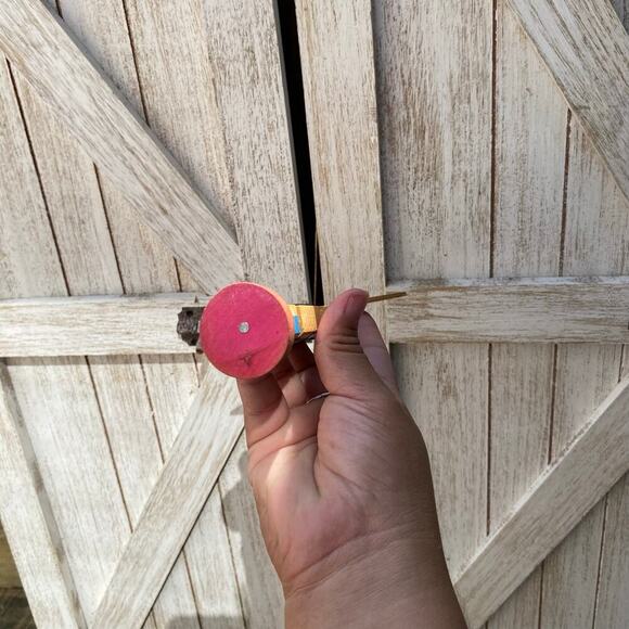 Vintage Painted Wooden Approx 8” Tiki Totem Pole Western Playset Souvenir - Picture 3 of 5